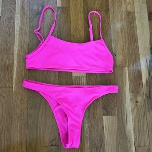 Neon pink bikini